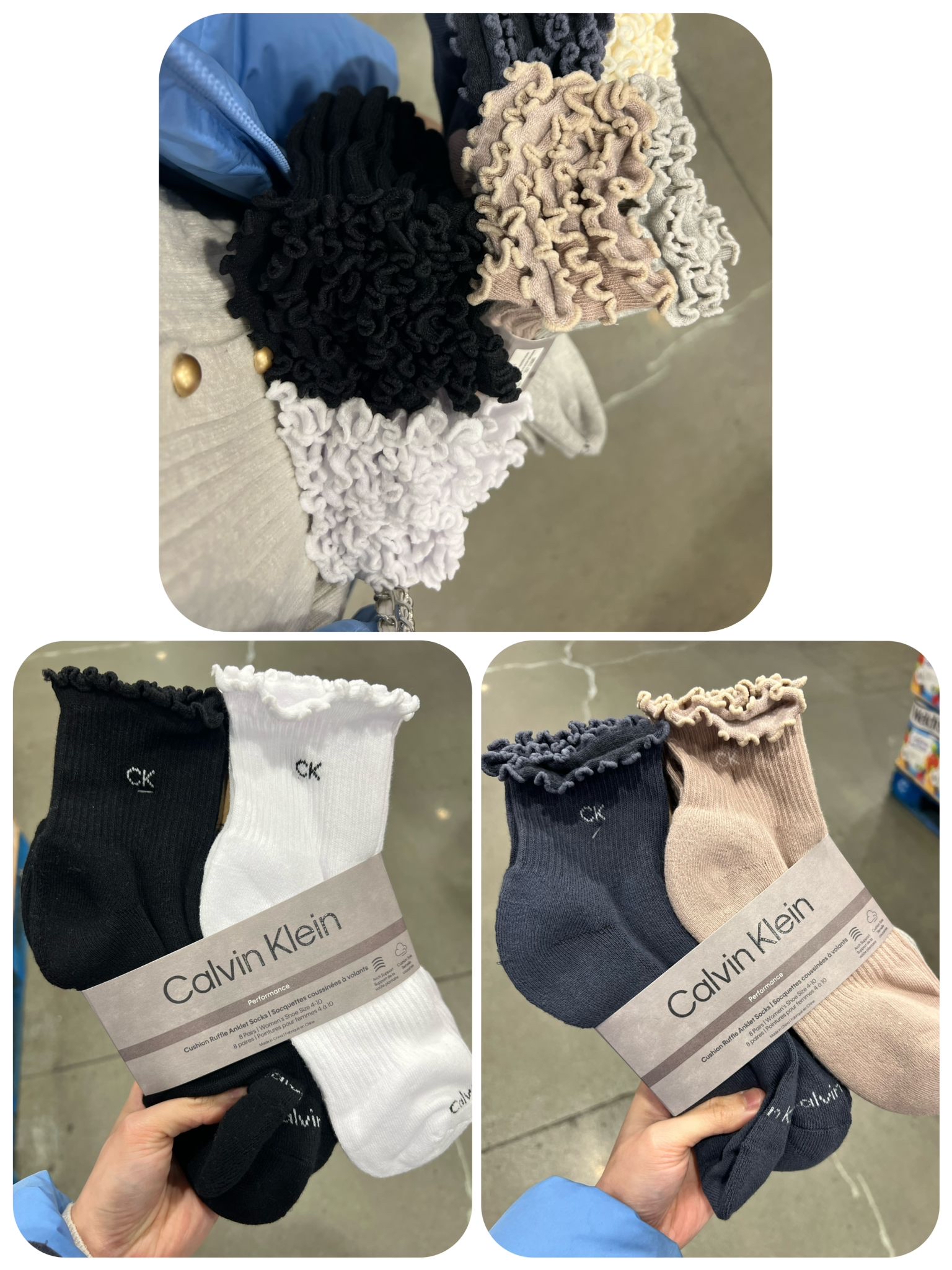 加拿大直送預訂 Calvin Klein 新款女裝荷葉邊襪 1 set 8 對全棉