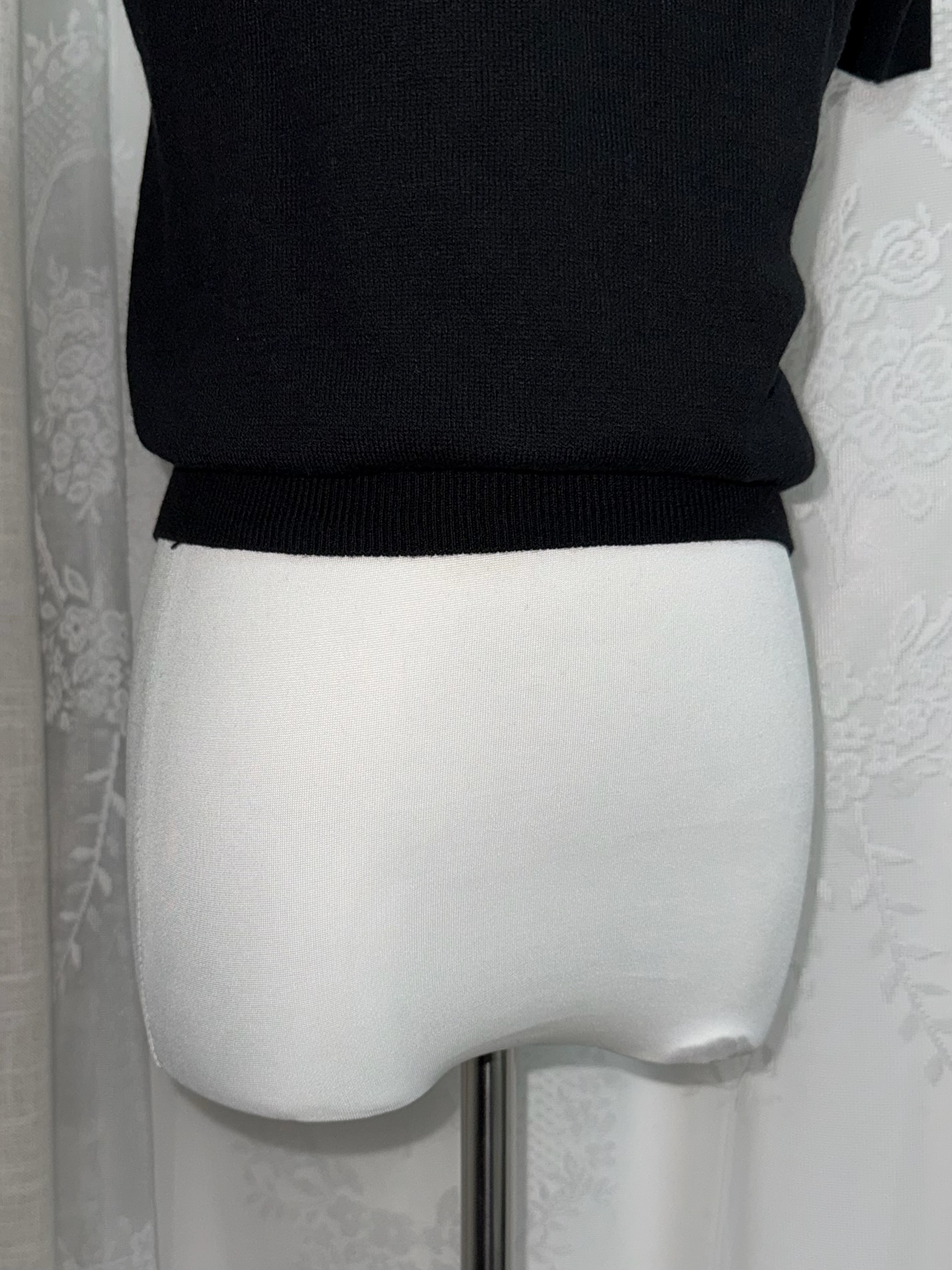 2008sOfficial Barbie 3D Pearl High-Neck Knitted Short-Sleeve Top