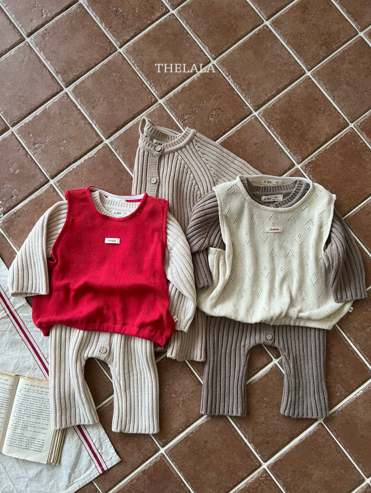 🌸預訂 韓國直送🌸🇰🇷THELALA三色開襟針織長袖連身服