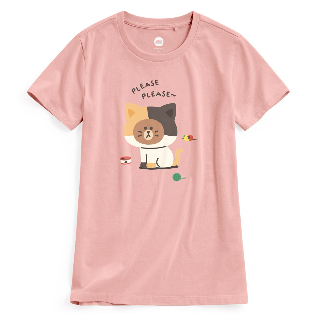 💚預訂 台灣直送💚Line Friend兩色人物動物印花成人女裝親子款純棉短袖T恤