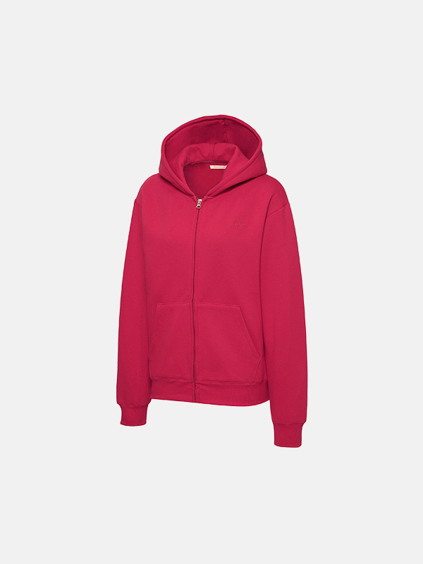 預購_Core Essentials Fleece-Lined Zip-Up Hoodie by Grandeline
