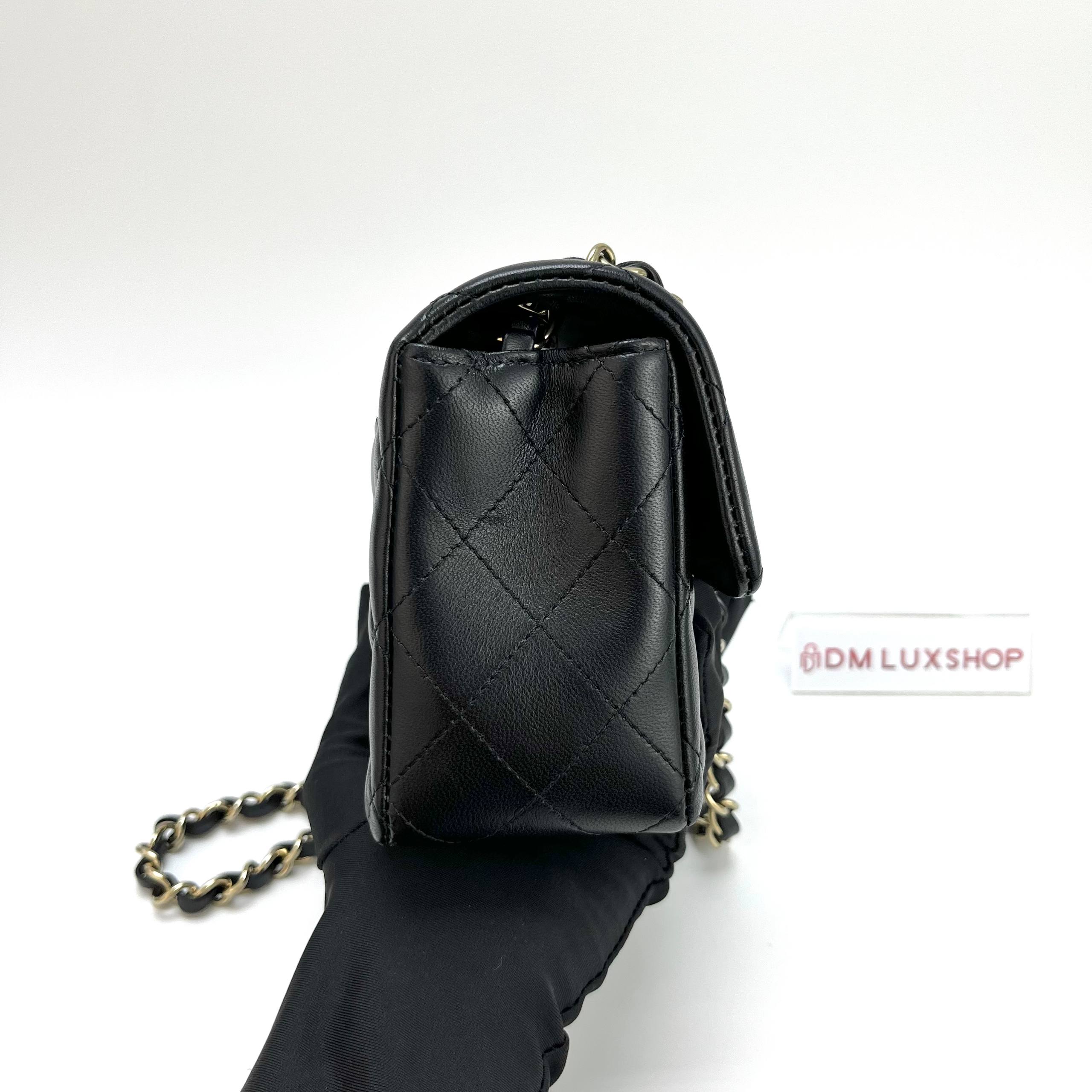 Chanel Black CF Mini Rectangular GHW (Microchip)