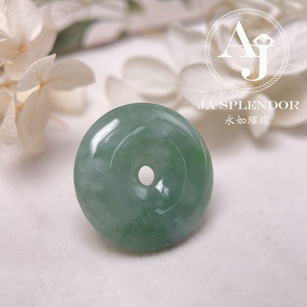 JN-188 天然翡翠A玉 冰潤甜綠平安扣