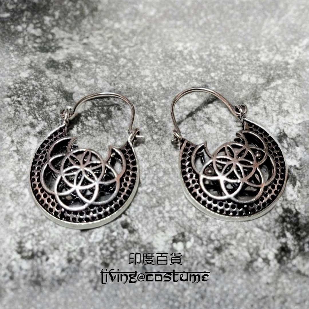 印度黃銅耳環 (生命之花)