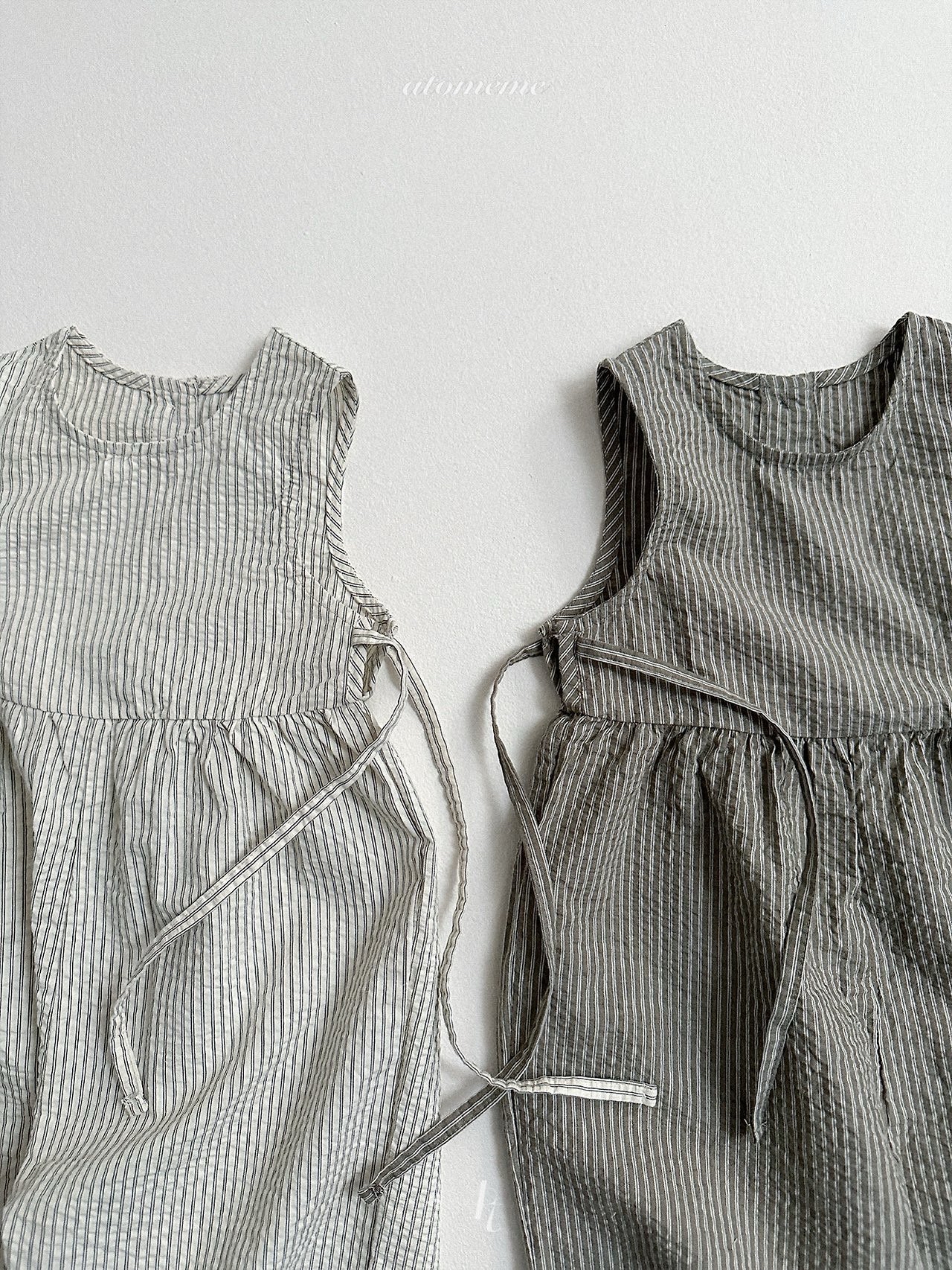 Atomeme | stripe jumsuit(Ivory XL100-110) 