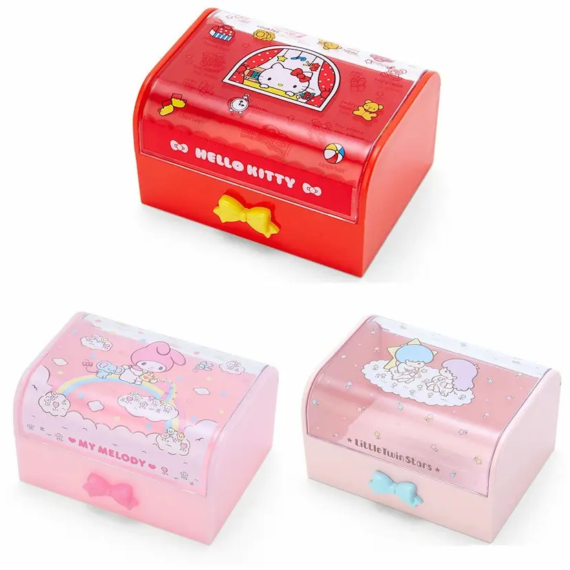現貨🌸日本直送 | Sanrio Hello Kitty/My Melody耳環/項鏈/戒指小物收納盒 珠寶配件盒
