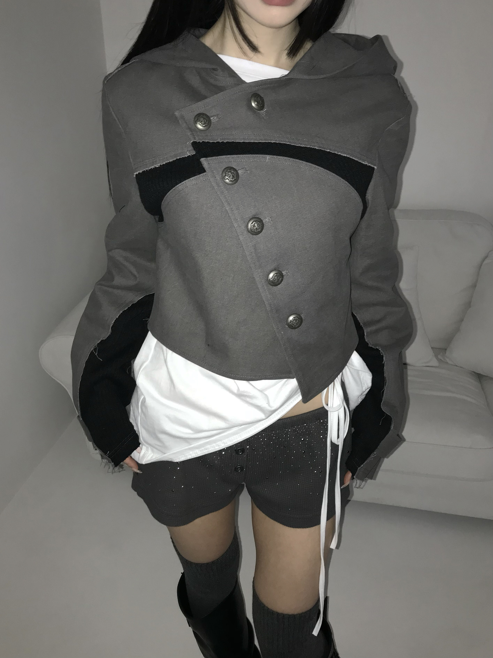 Waffle Knit Rhinestone Shorts