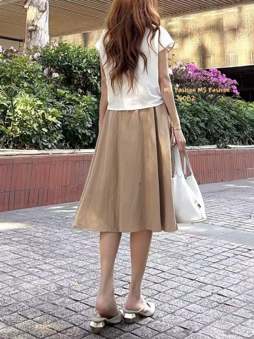 G6082 韓國🇰🇷拼色假兩件連身裙