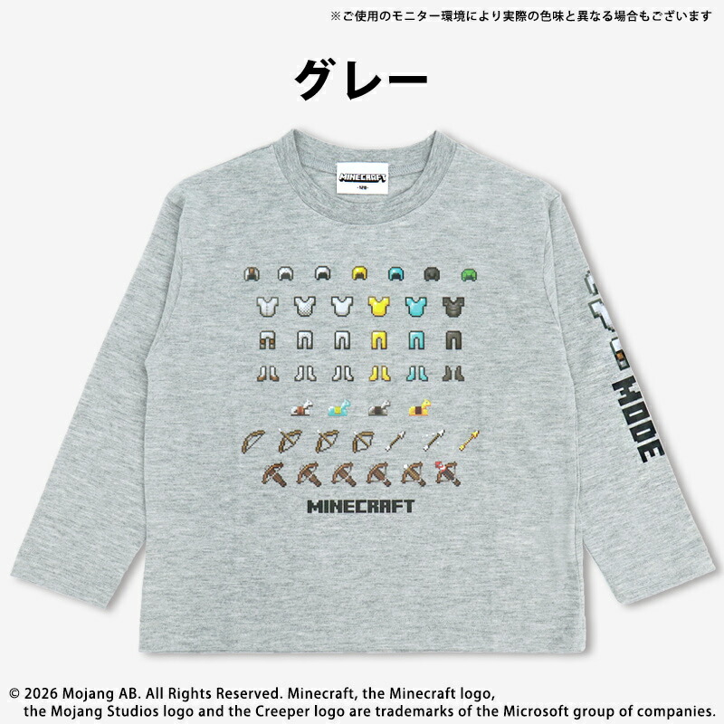 🆕【⭐訂購⭐】🌀 #Minecraft 防具武器圖案長袖 tee［2款選］🌀 [PLBA-0124] [260308]