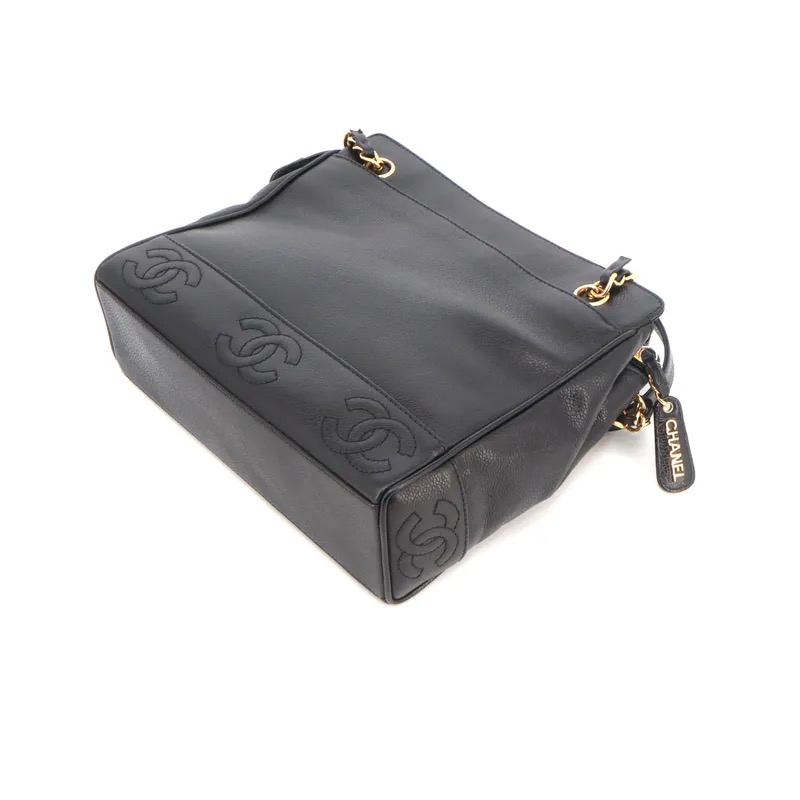Chanel Triple Coco Mark Caviar Chain Tote Bag