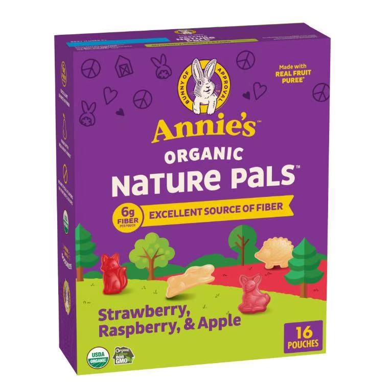 美國直送 Annie's Homegrown 有機自然夥伴草莓、覆盆子和蘋果16包