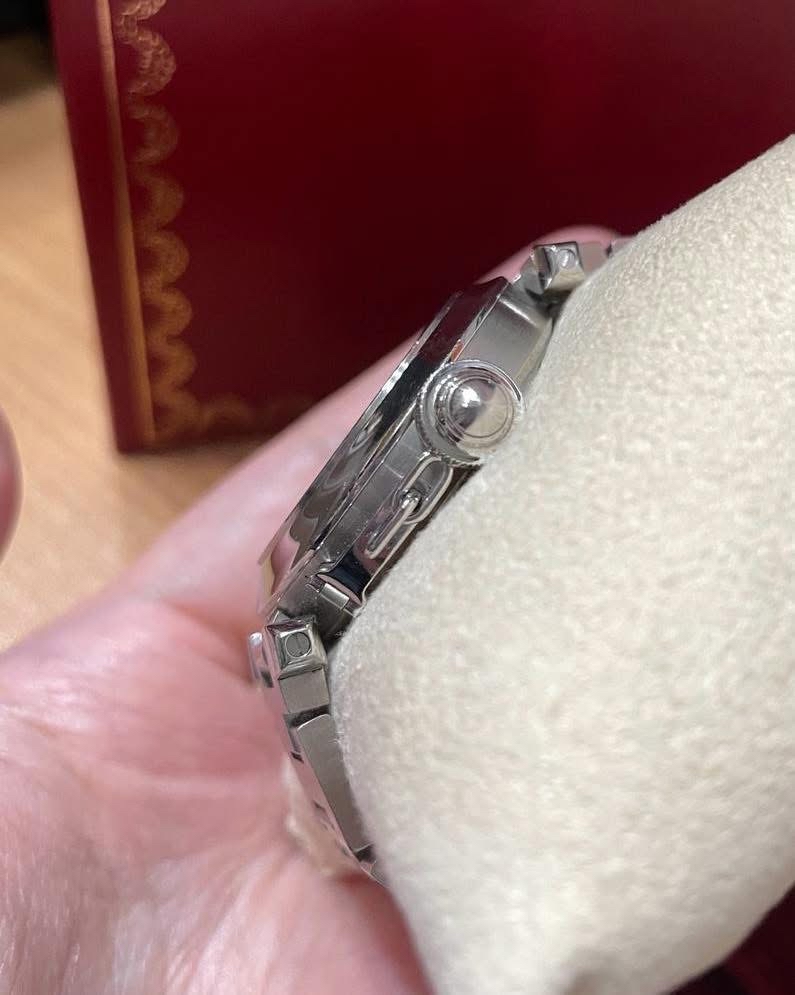 Cartier Pasha C 藍面Watch automatic 100%Authentic, 95%New✅01證書✅Booklet