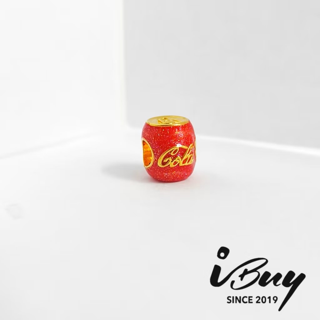 916 HARD GOLD ENAMELED COCA-COLA BOTTLE CHARM BEAD 916 硬金 珐琅可乐瓶串咀