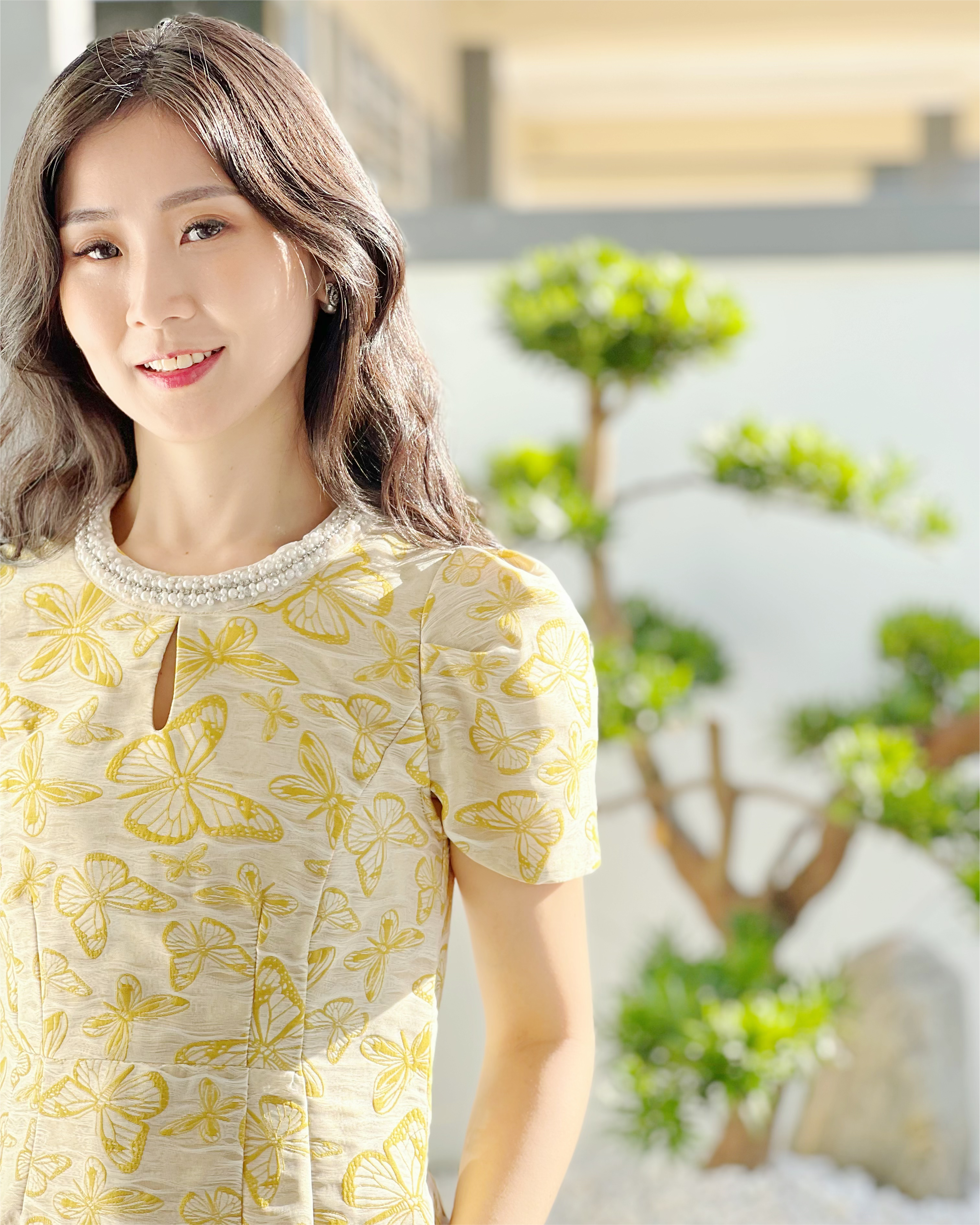 5083 Aqua Butterfly Pearl Mini Dress