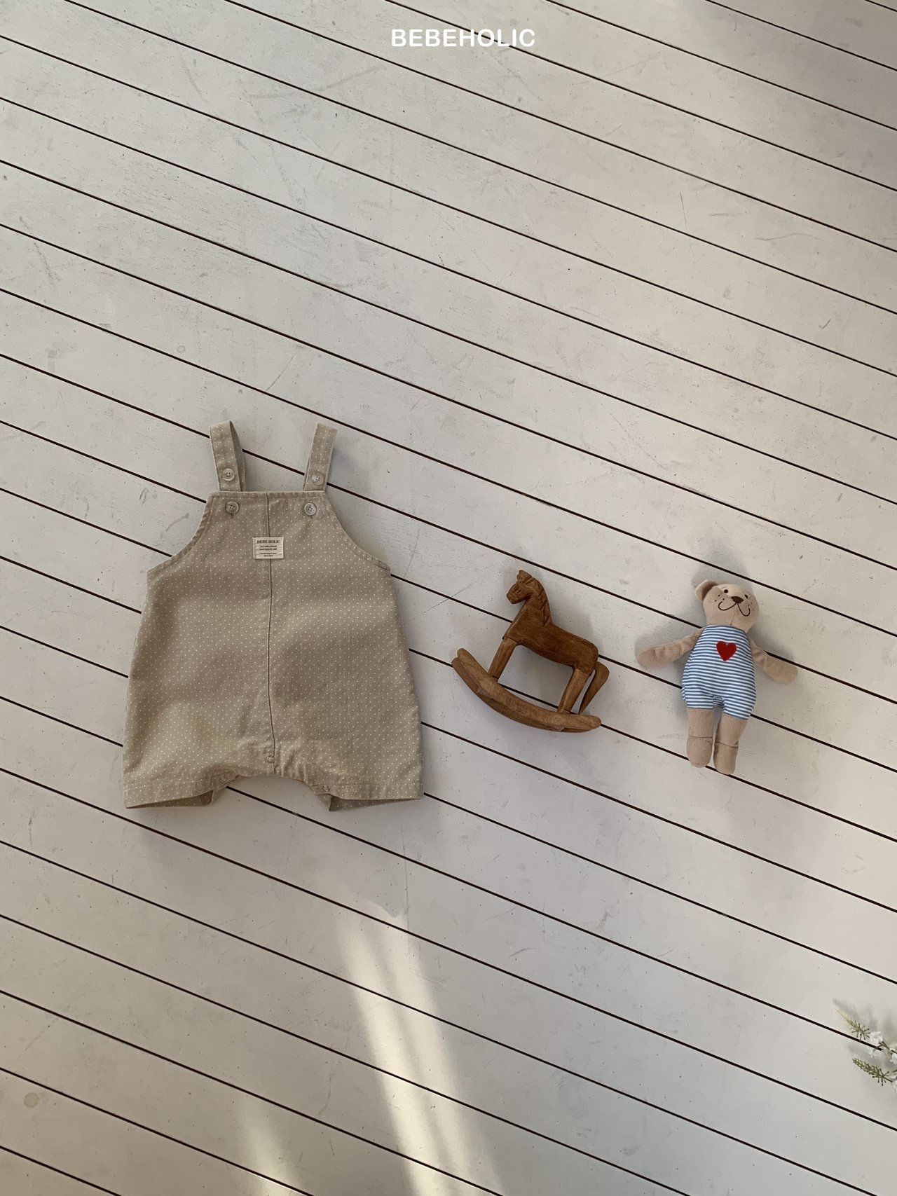 🌸預訂 韓國直送🌸🇰🇷BEBEHOLIC兩色兔耳造型波點吊帶連身褲