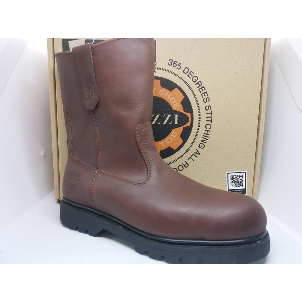 Guzzi 302 High Cut Pull On safety boots SIRIM APPROVED Leather Shoes Leather Rubber Men Steel Toe