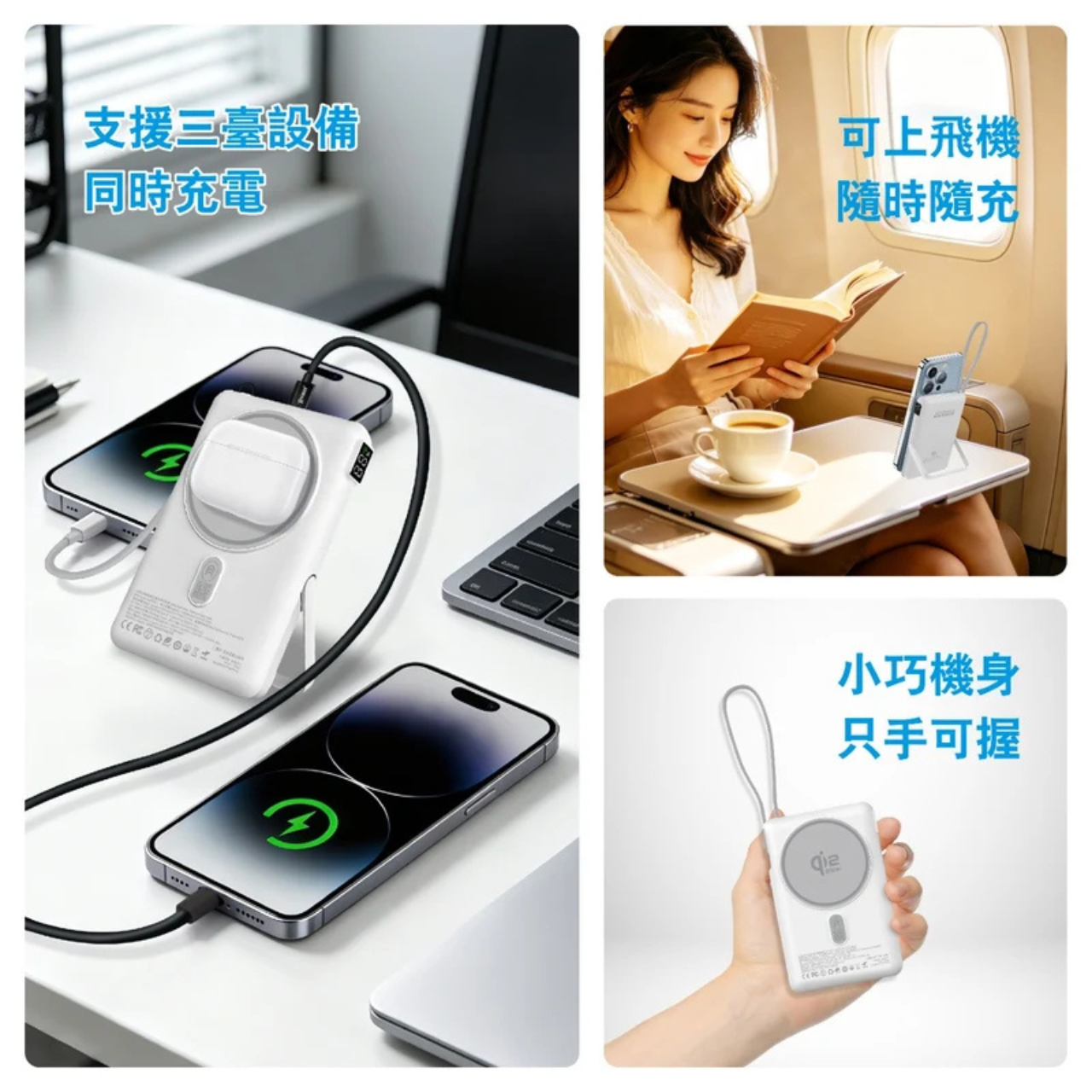 XPower 最新技術SSB10pro 6合1 10000mAh可刺穿安全電芯磁吸無線充移動電源