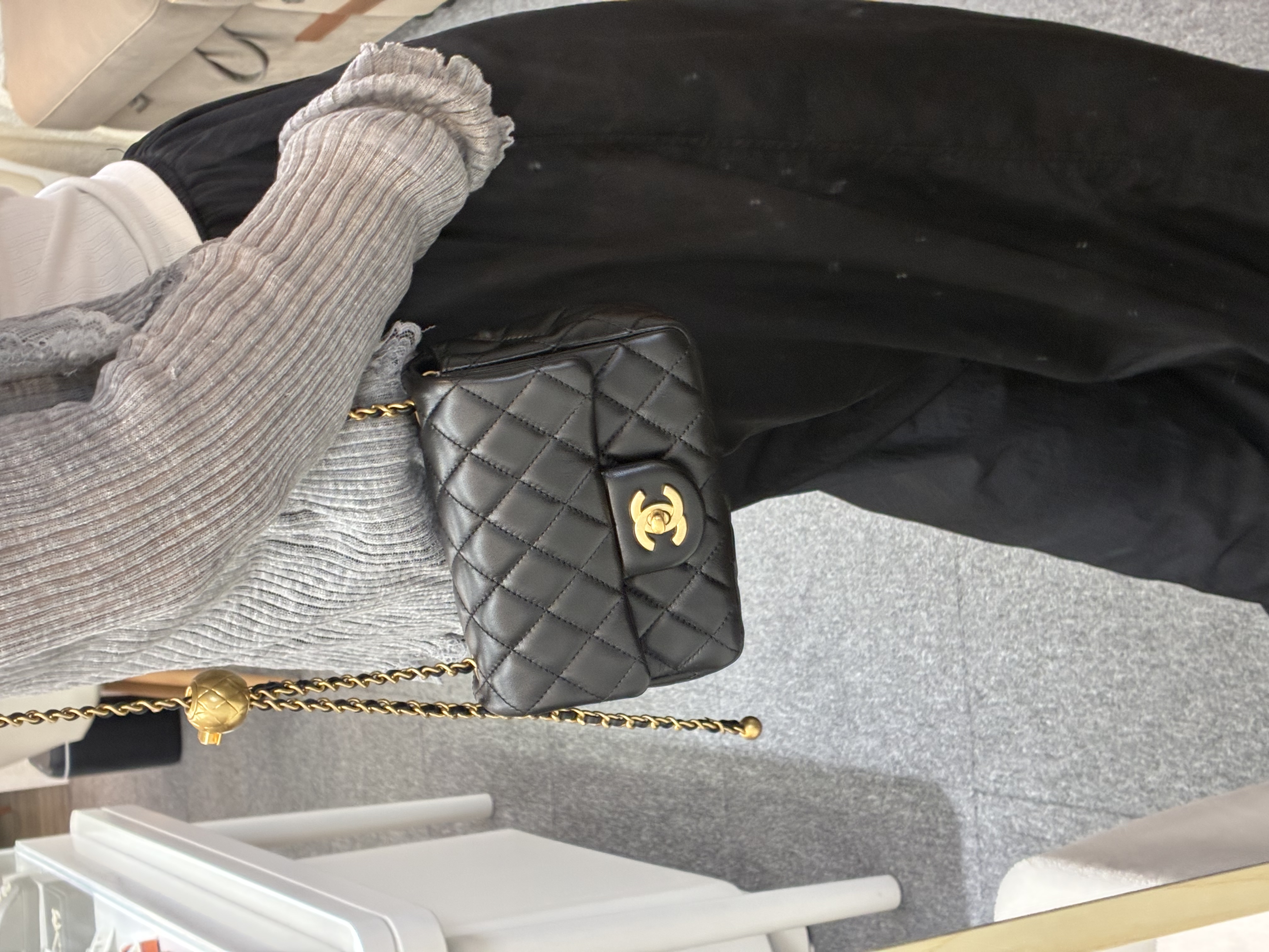 Full set Chanel淡金扣金球Mini