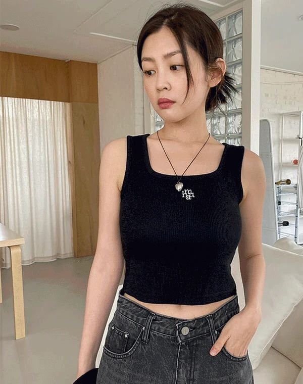 <預訂>🇰🇷MuahMuah Logo slim fit knit sleeveless