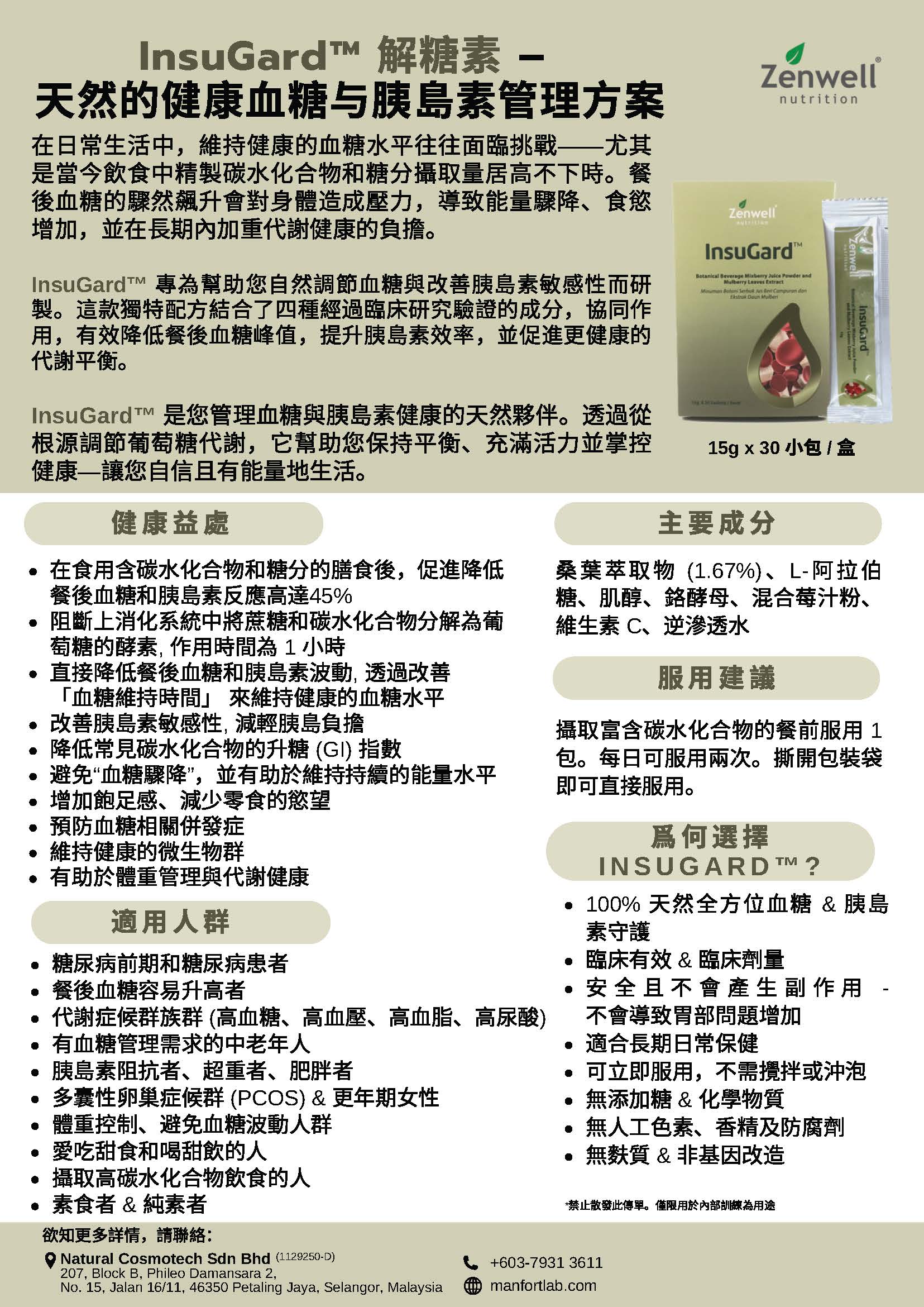 馬來西亞 Zenwell InsuGard 解糖素