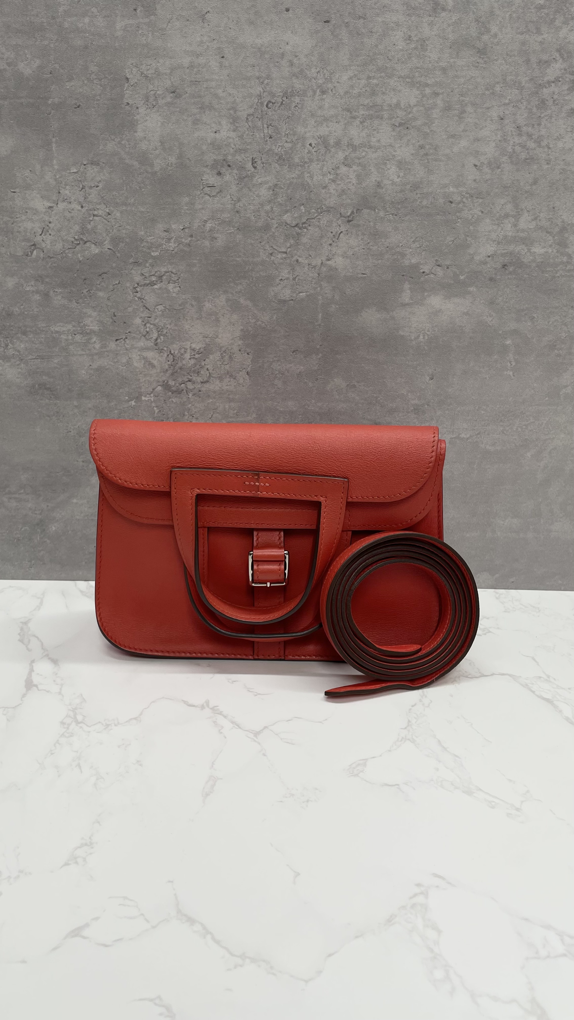 Pre-owned Hermes Mini Halzan/ Red/ Product Code: 2491304