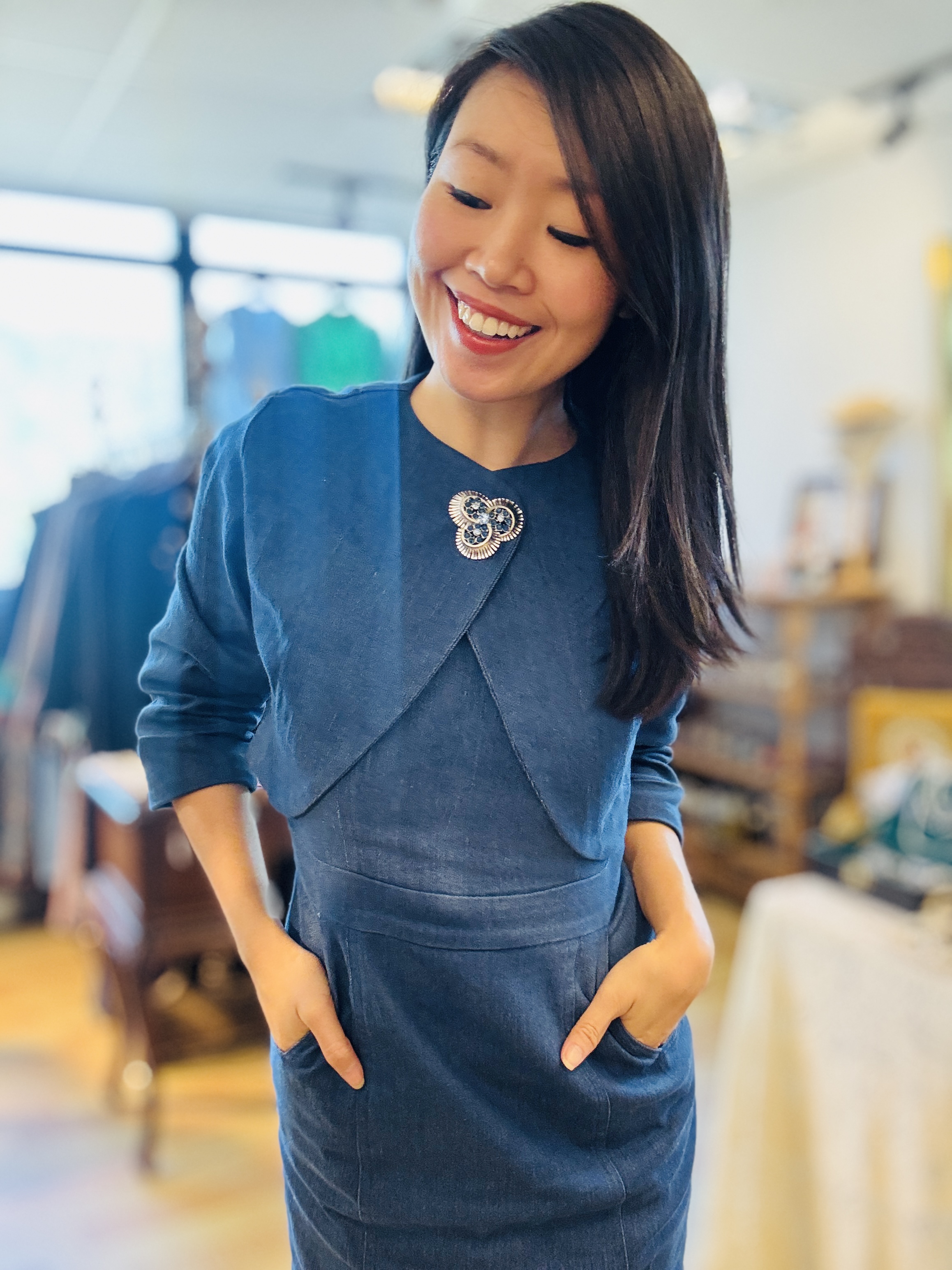 (Custom-Made) The Midtown Sweetheart Denim Set - Dress and Bolero (FM234)