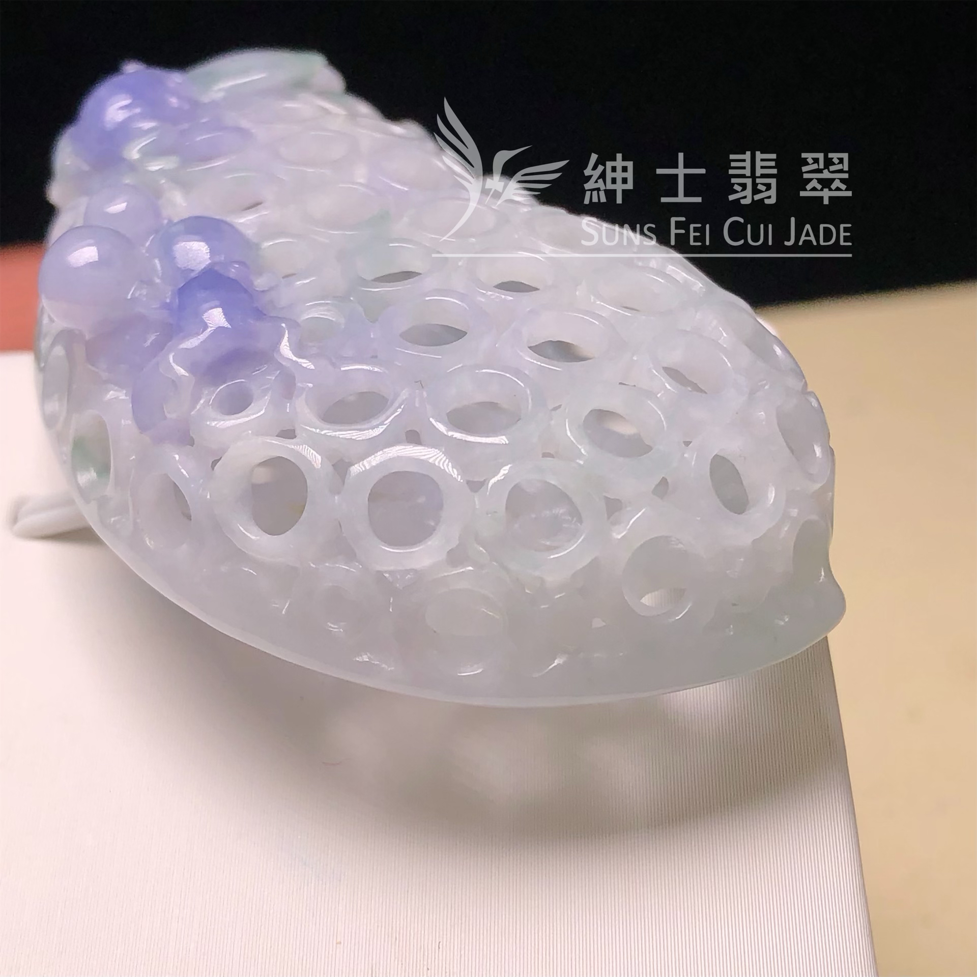 YK00357 紫羅蘭鑲空雕刻萬壽果