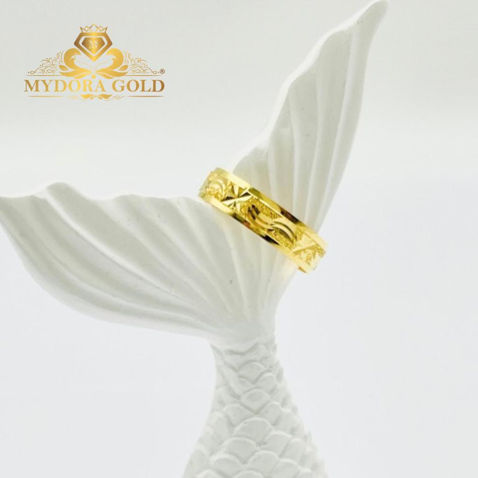 MYDORA Cincin Belah Rotan Pahat Pasir l EMAS 916/22K