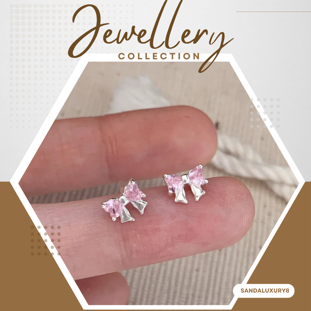 Crystal Bow Stud Earrings 