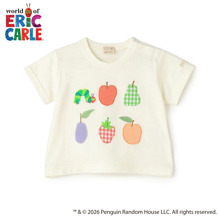 🇯🇵預訂 日本直送🇯🇵Petit Main x 好餓的毛毛蟲系列兩色水果刺繡貼花短袖T恤