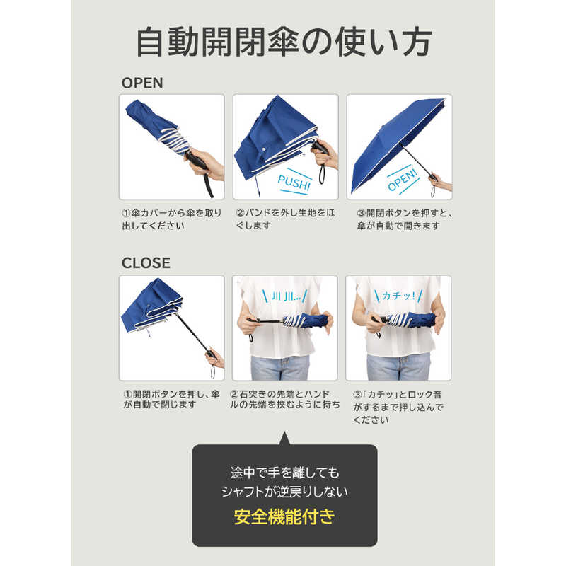 『現貨』日本KIZAWA 10骨抗風碳形狀穩定自動雨傘(58cm)灰色