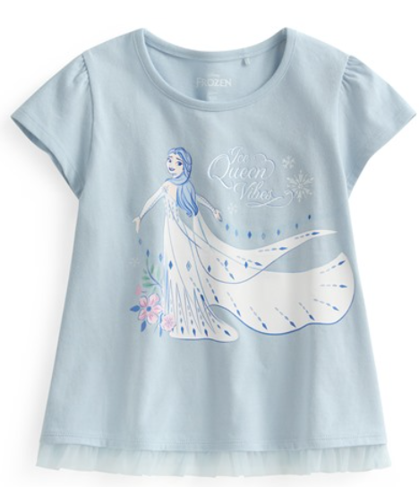 迪士尼系列網紗拼接印花T恤-47-童