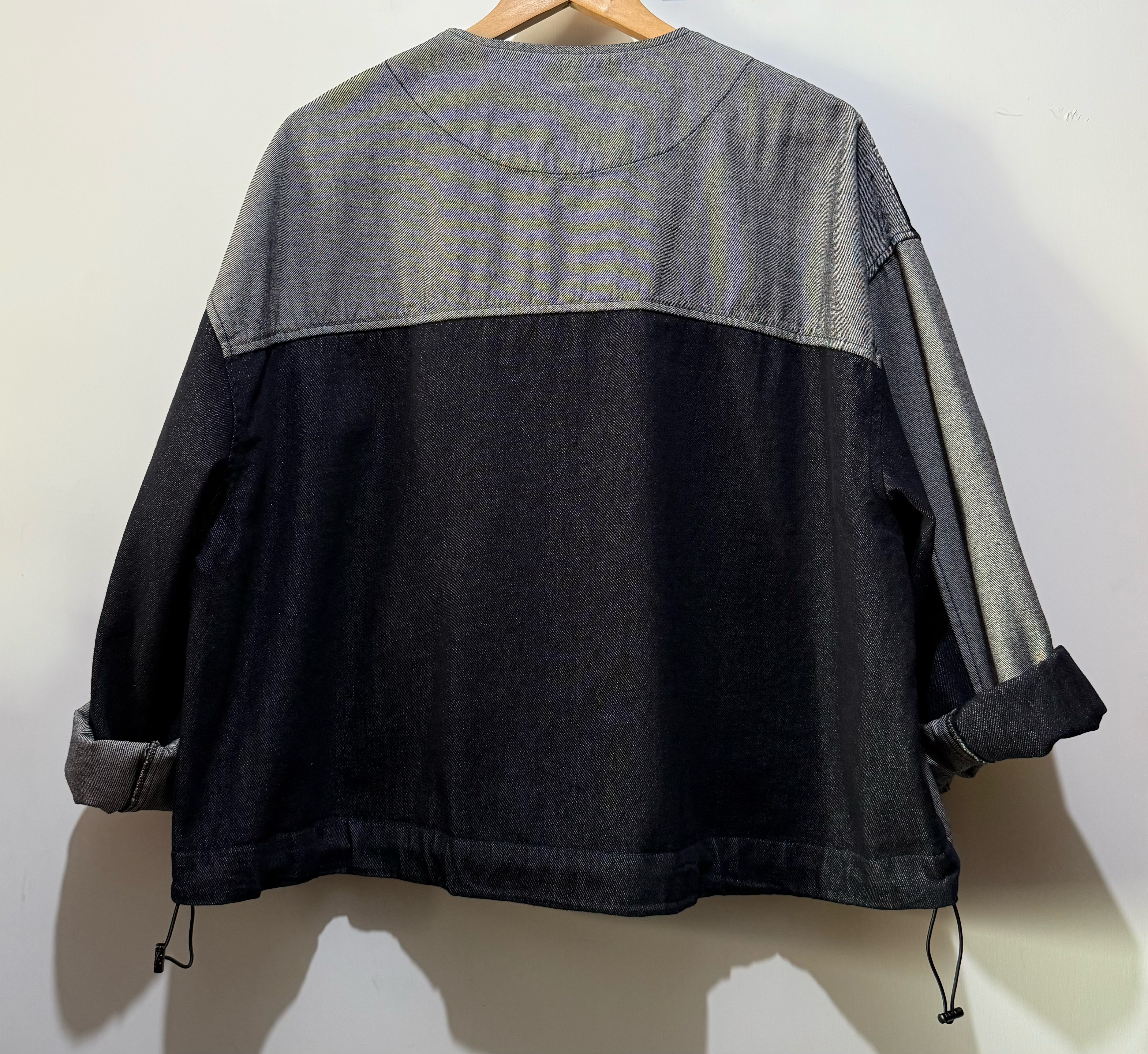 #2074 拼色牛仔褸