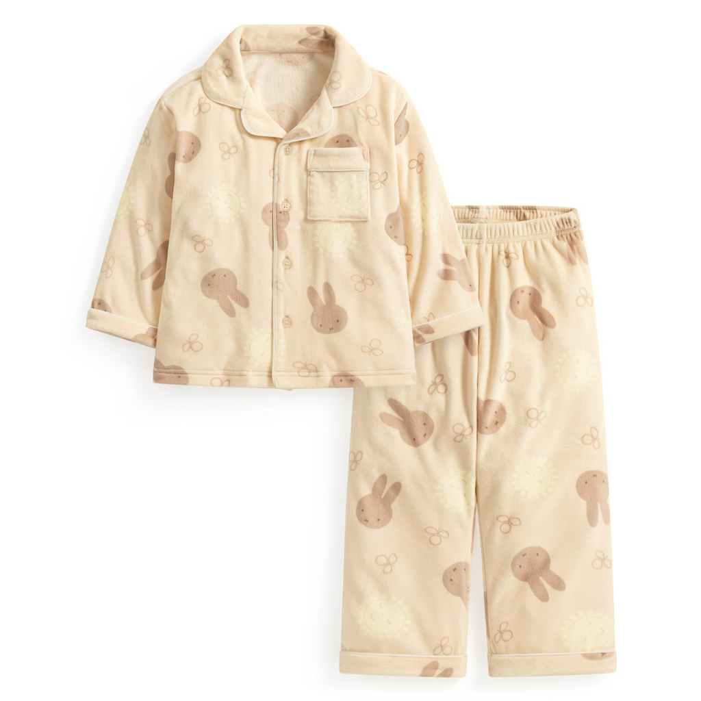 💚代購 台灣直送💚正版授權Miffy兩色人物滿印絲絨長袖家居服上下套裝