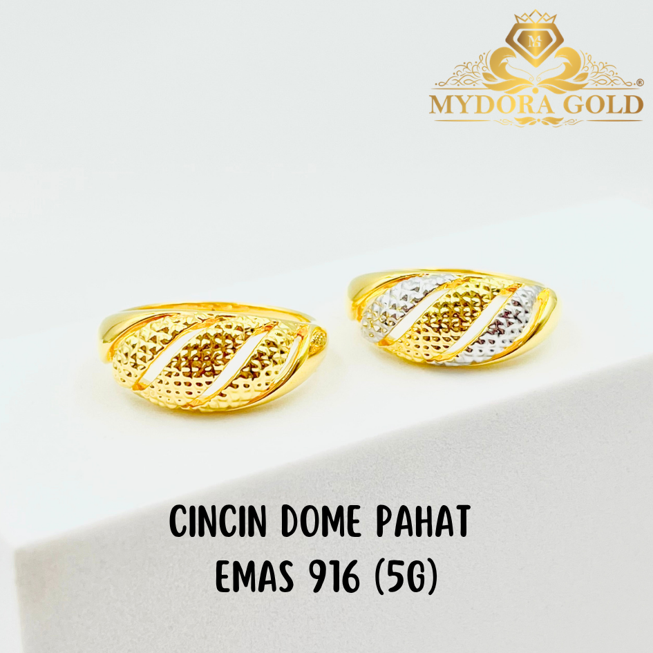 MYDORA Cincin Dome Pahat (5G) l EMAS 916/22K