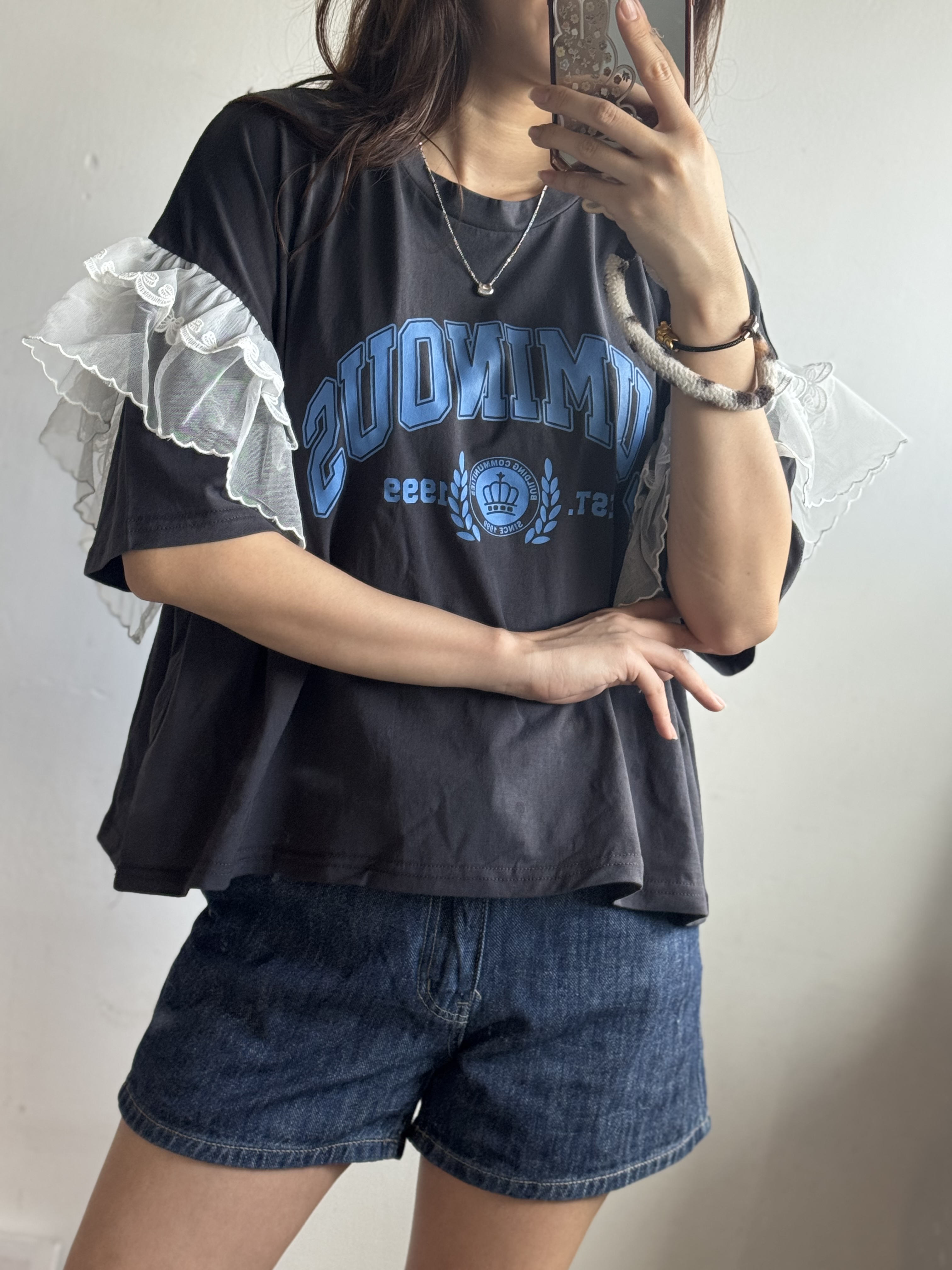 特價 紗ruffle 袖Top