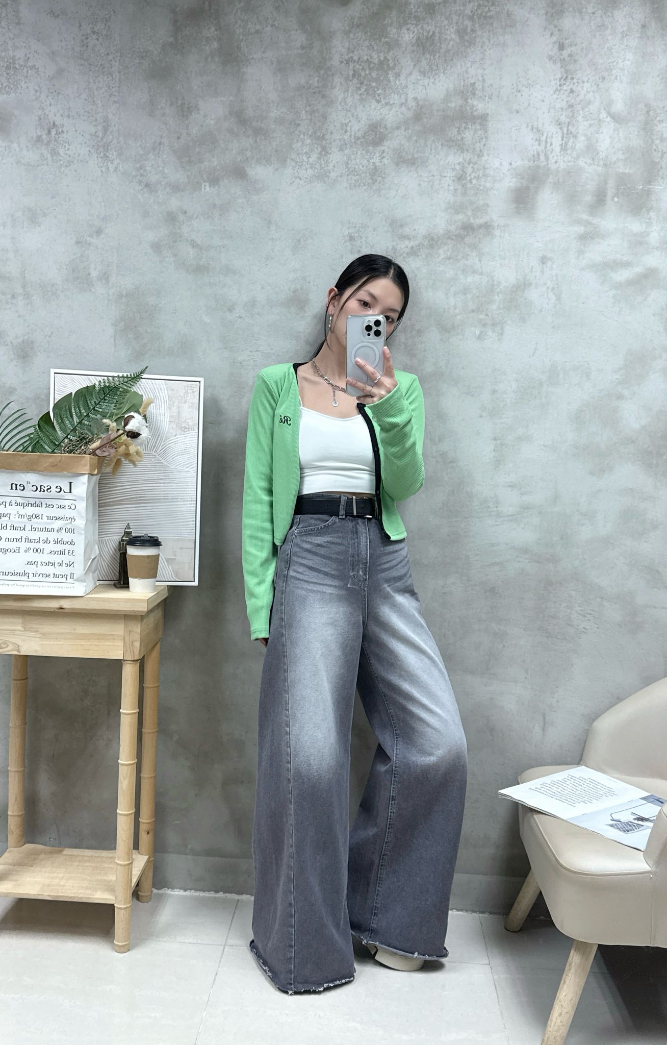 B12 拼色暗紋外套