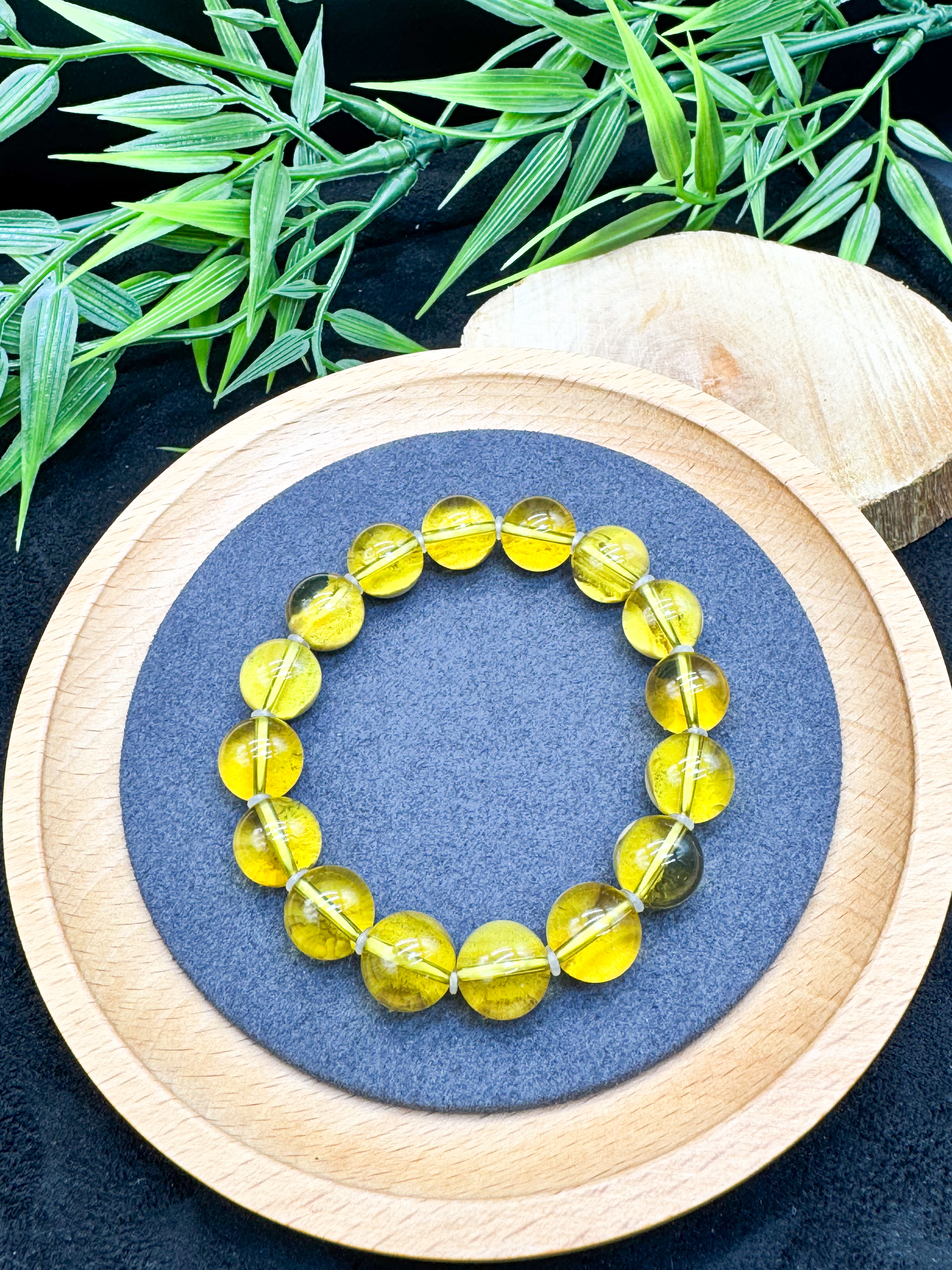 頂級金底瓷白觸覺手串(10+mm)