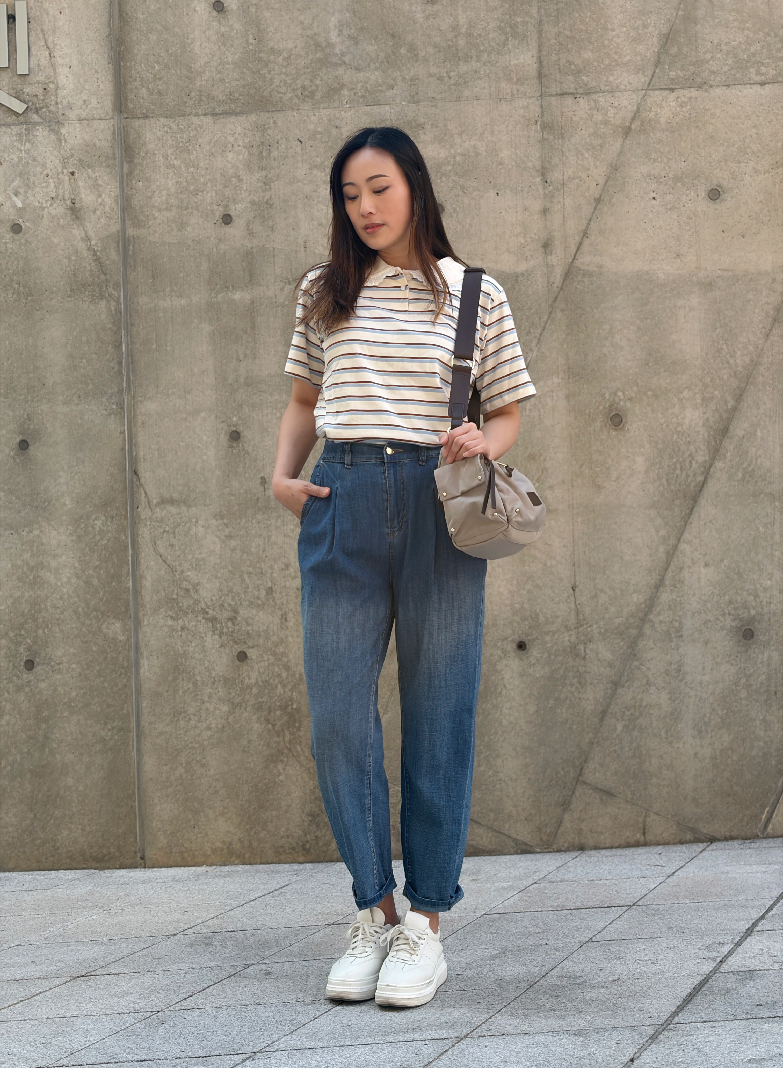 跣水料拼皮實用手袋