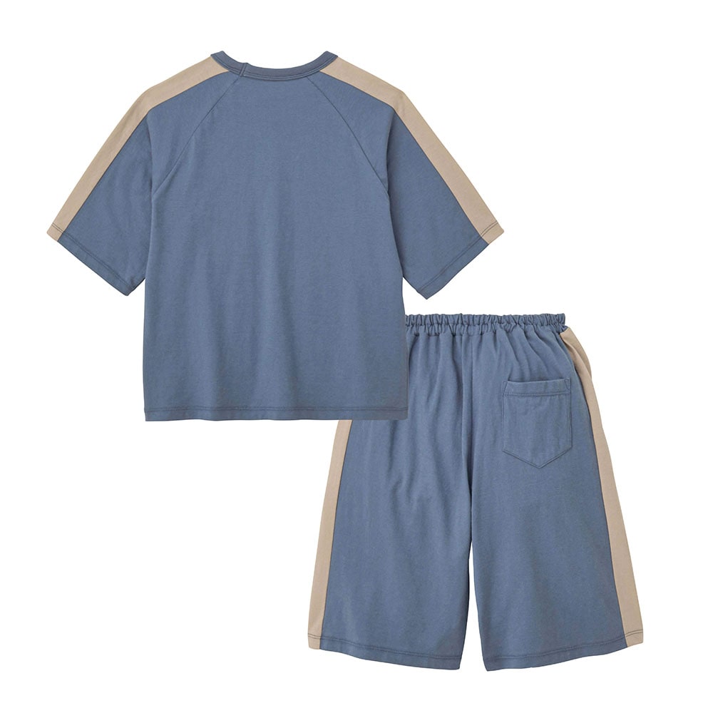 🆕【⭐訂購⭐】🌀 🇯🇵 日本直送🇯🇵 寬鬆版型 輕薄透氣 條紋 短袖TEE+短褲 套裝［2款選］ 🌀 [ELCA-0224][260524]