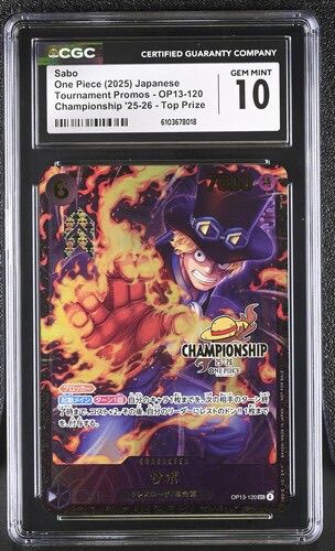 CGC 10 サボ(未開封/CS25-26/illust:tatsuya)【SEC】{OP13-120}