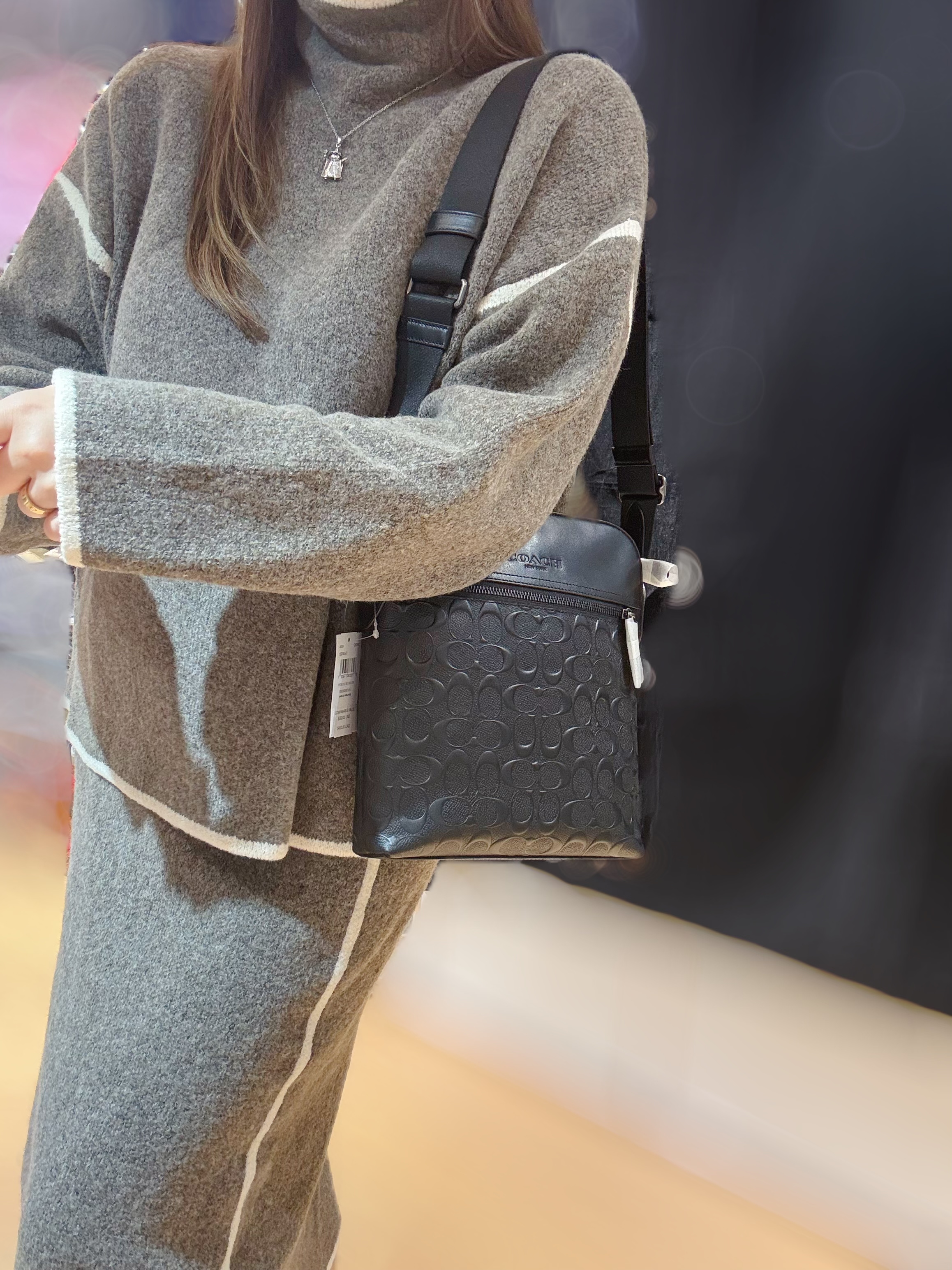 Coach flight bag blk/sleather