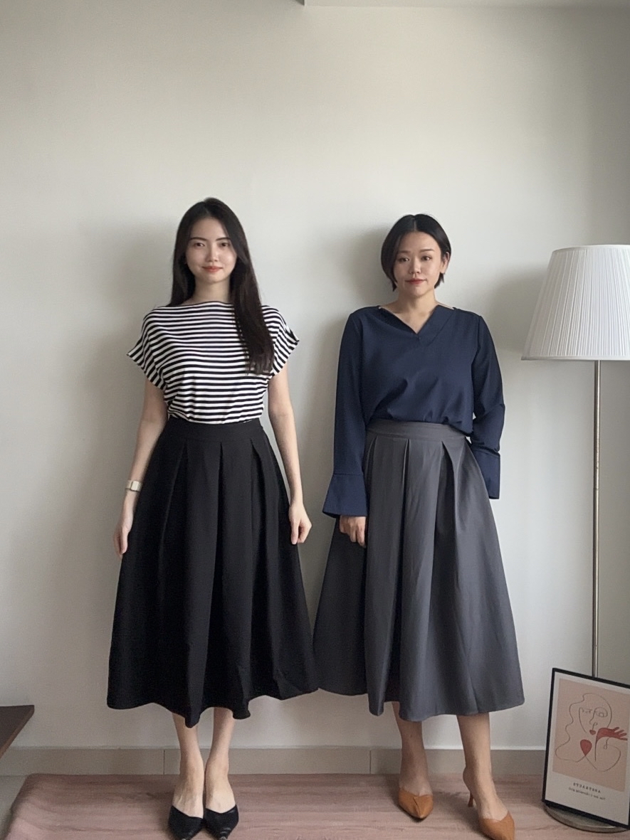 S1967 A Line Pleated Skirt - 3 Colors 