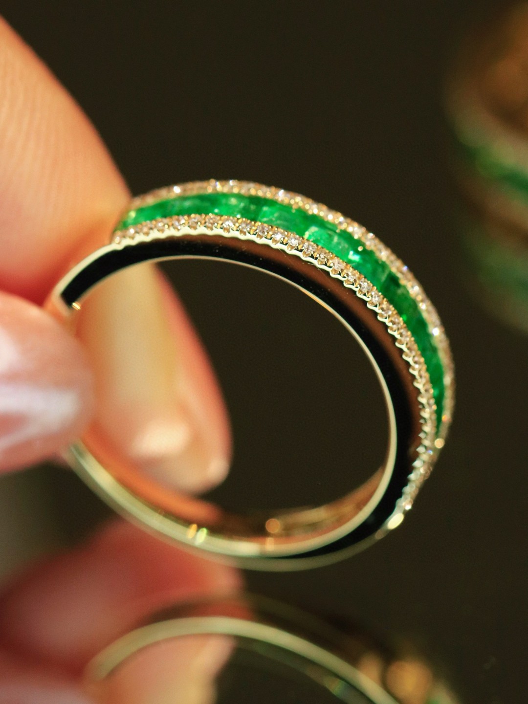 18K祖母绿鑽石戒指 E1.02 D0.17 G3 S16