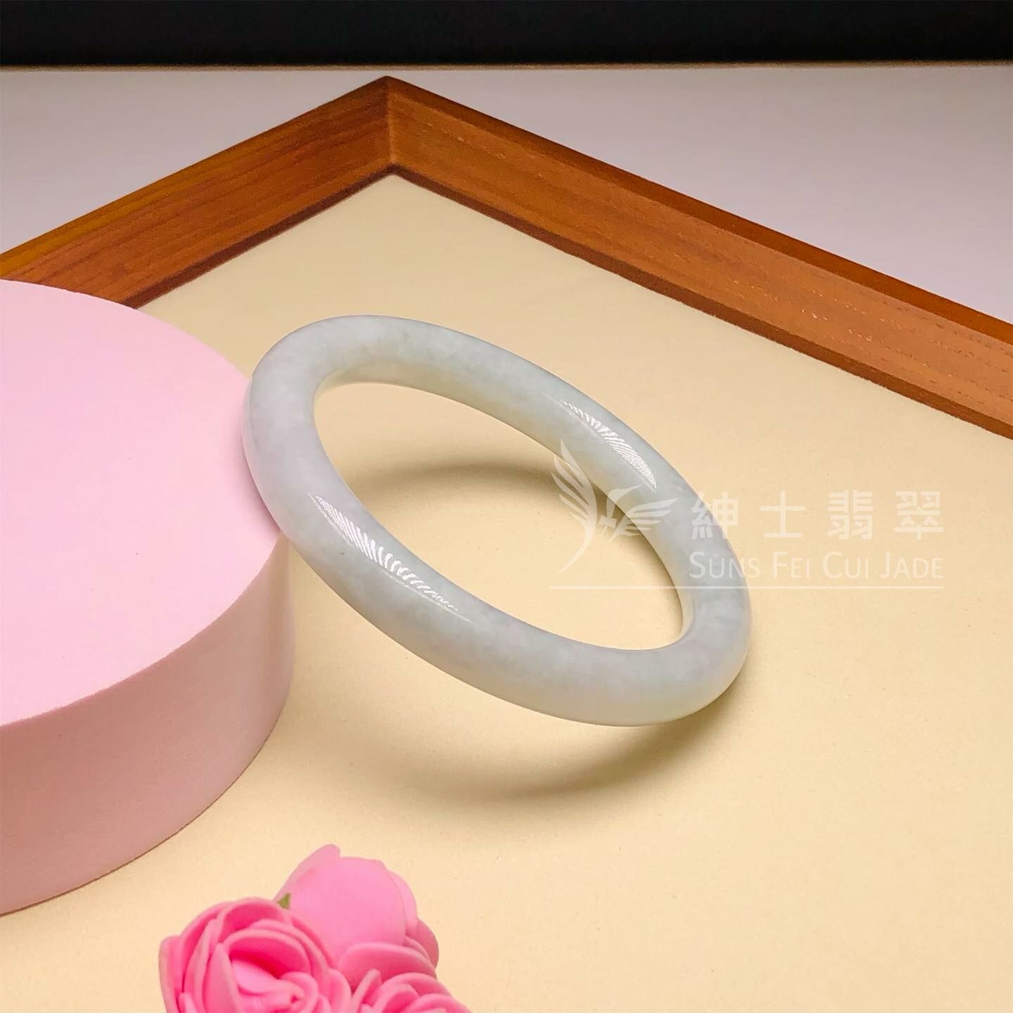 豆種淡綠圓鐲58.6mm