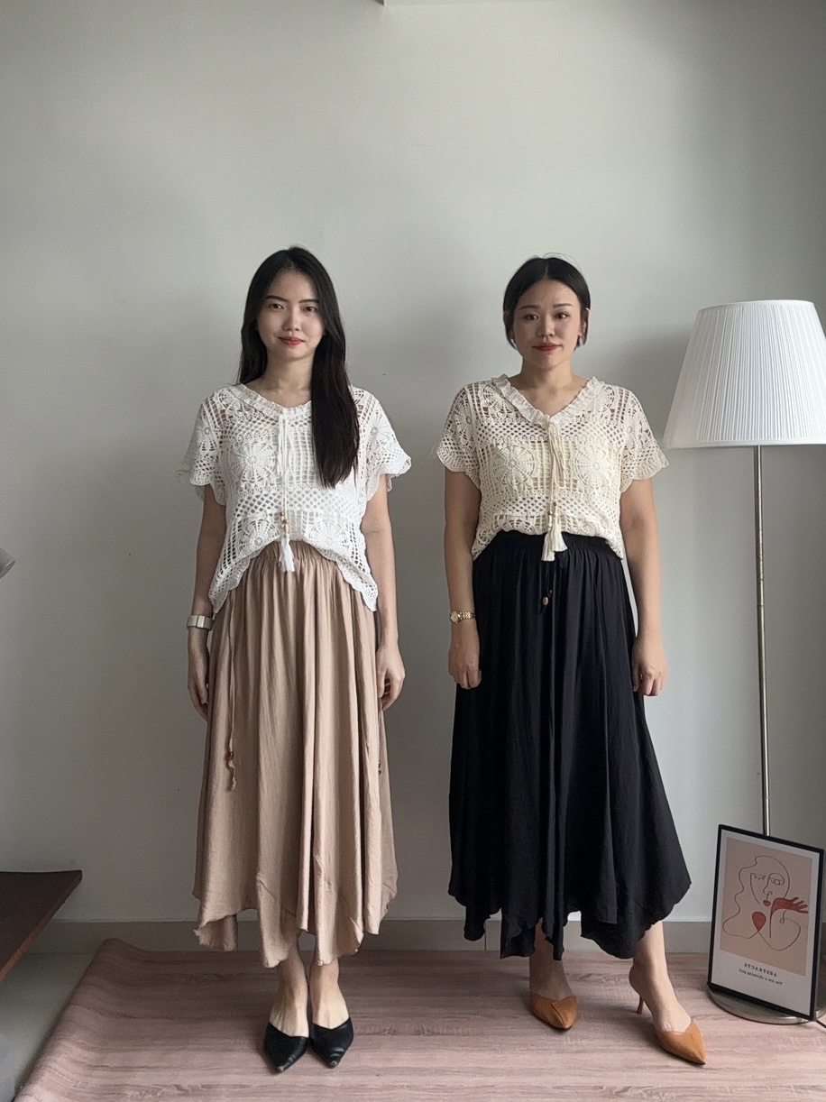 S1924 A Line Irregular Skirt - 4 Colors 