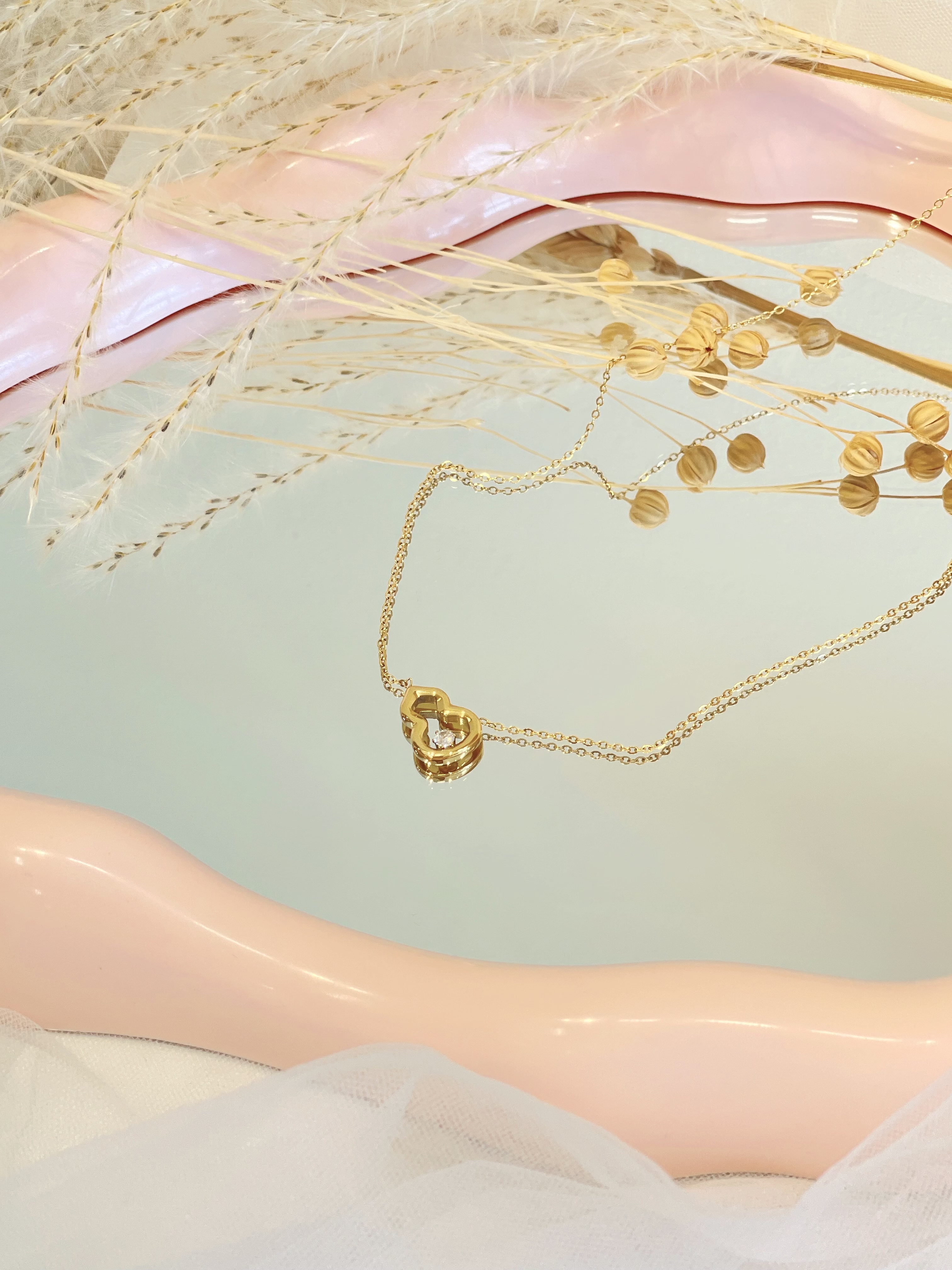 吉祥如意小葫芦钛钢项链