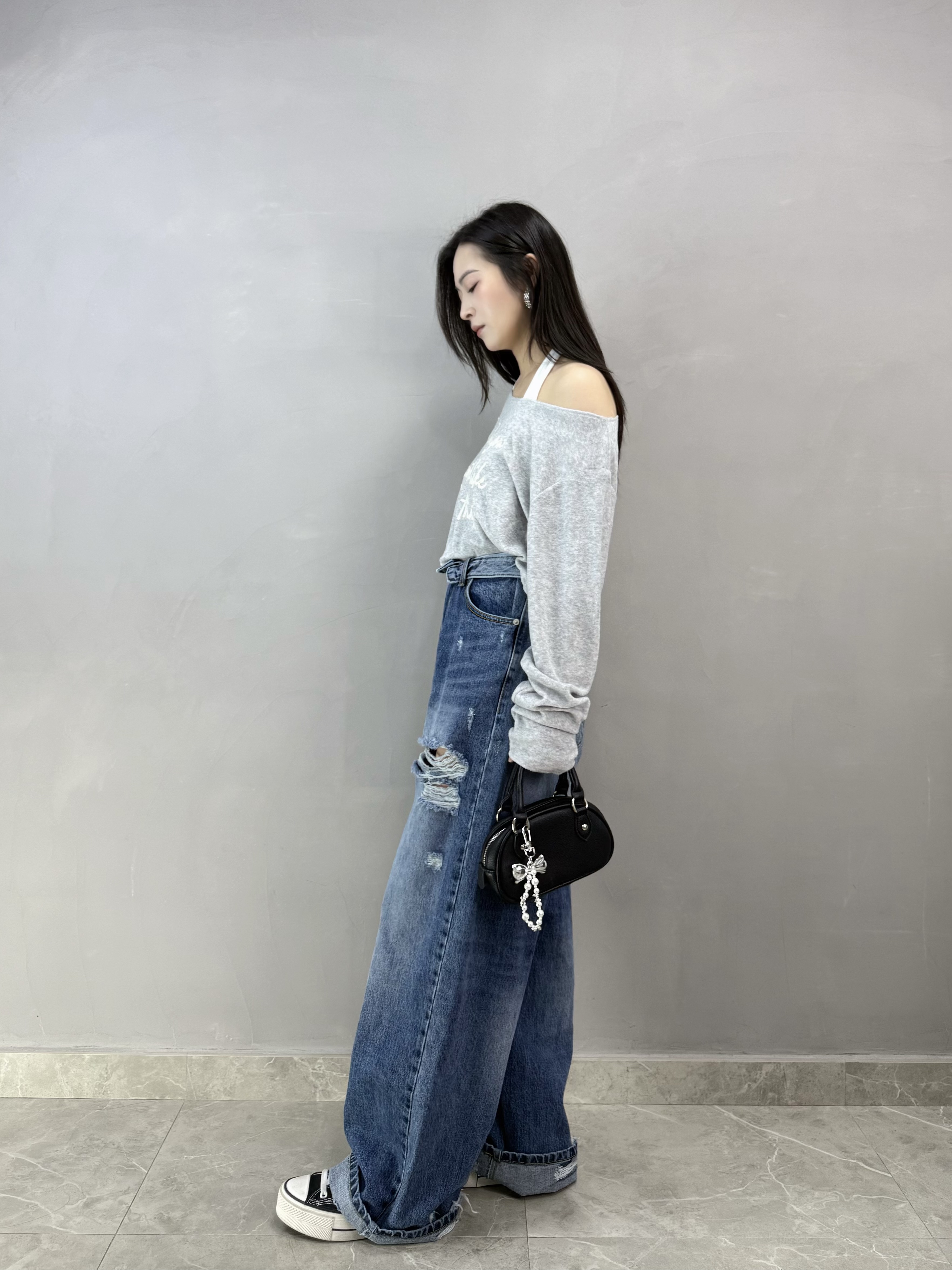 H82 刺繡毛巾Tee+背心Set 