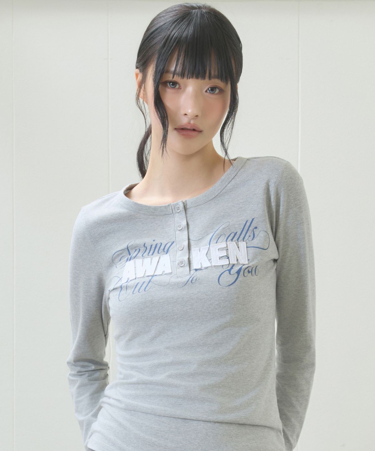 🇰🇷訂購｜LUV IS TRUE 26SS｜EL HENLEY NECK SLEEVE TEE 3色 