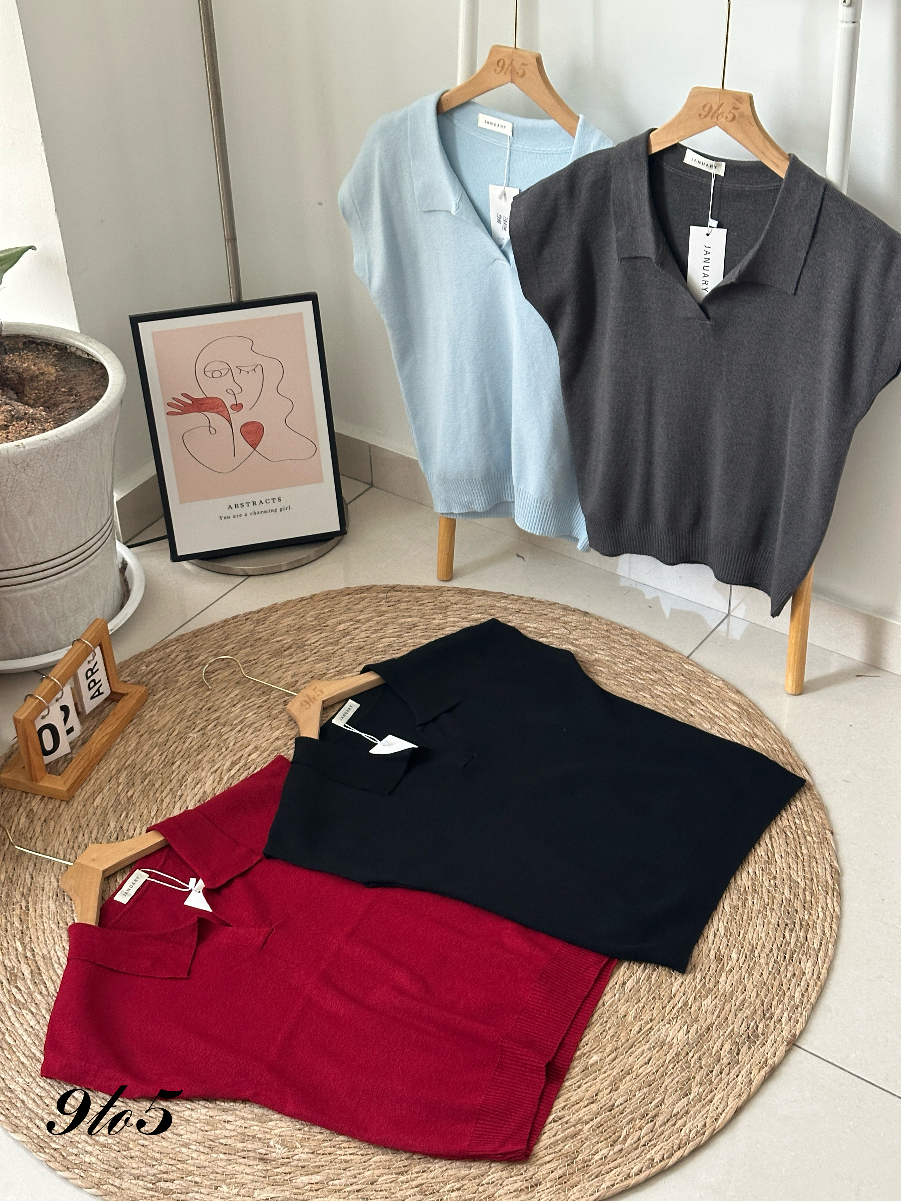 T4069 Knit Polo Tee - 4 Colors
